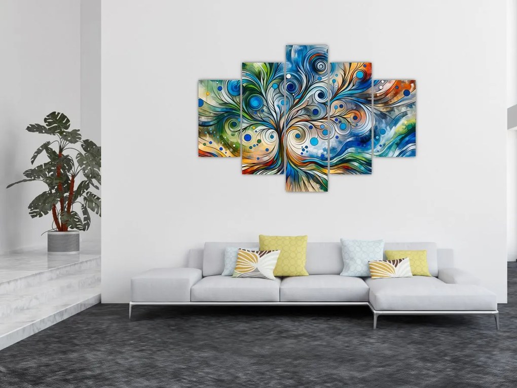 Obraz – Farebný energetický strom (150x105 cm)