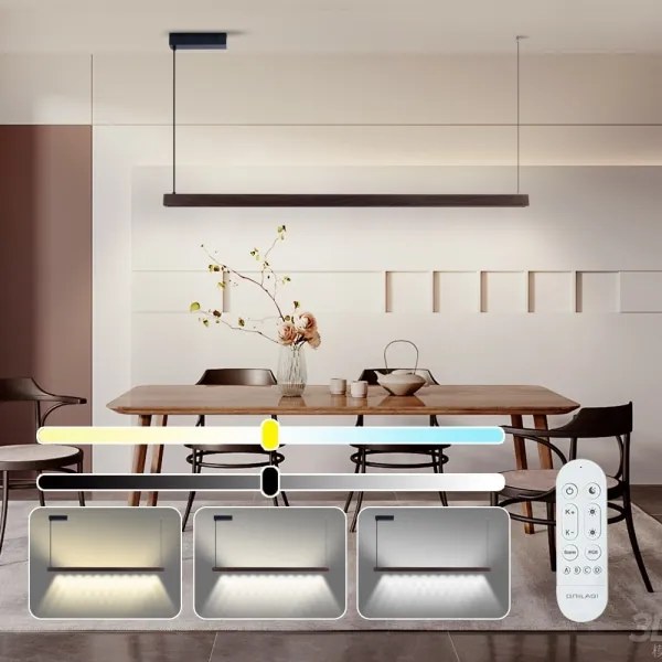 Immax NEO 07302L-LED stmievateľný luster na lanku MADEIRA 44W/230V Wi-Fi Tuya 202 cm orech