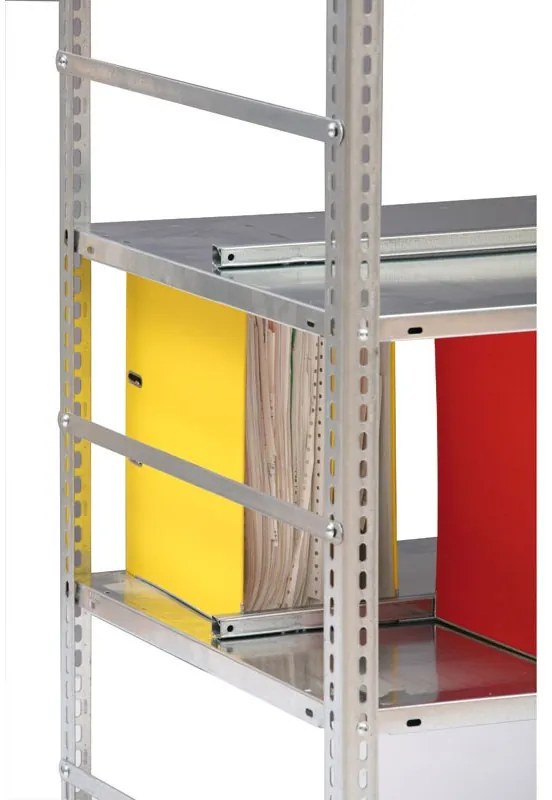 Regál na zakladače COMPACT, 2200 x 1000 x 600 mm, sivý, základný