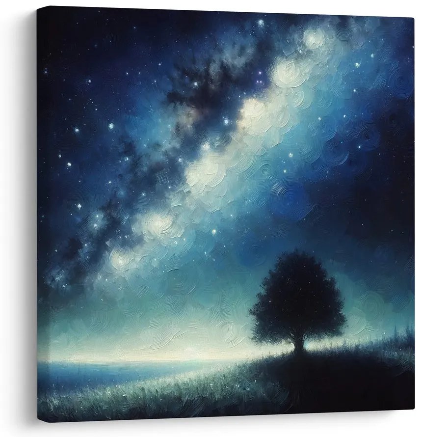 Obraz osamelý strom života a galaxia