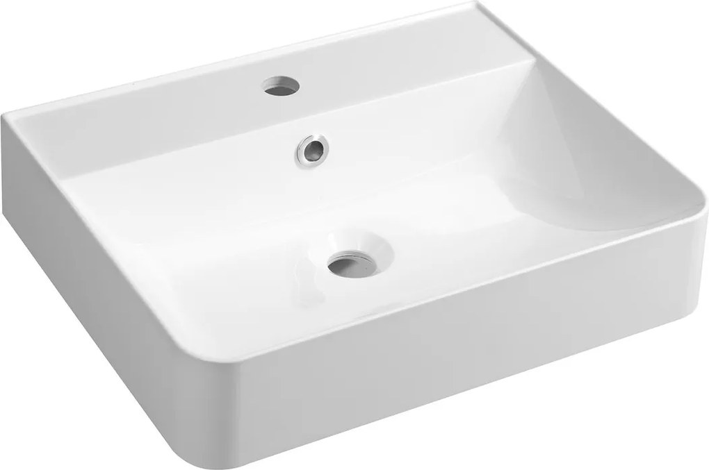 Sapho Sapho, KVANTA umývadlo 50x40cm, liaty mramor, biela, KV050