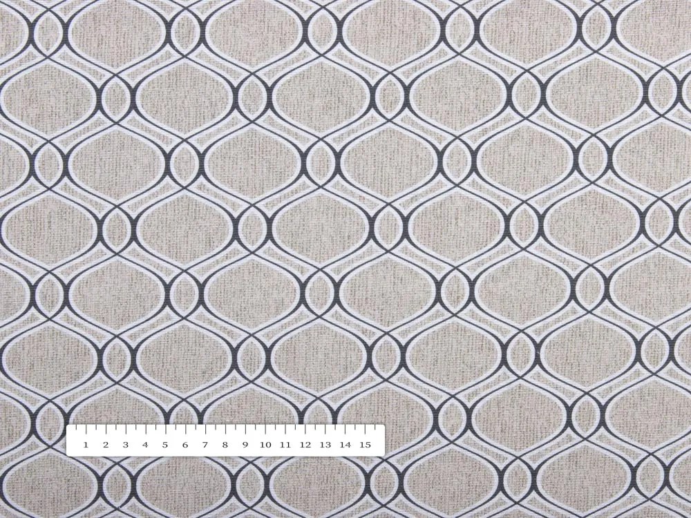 Biante Dekoračná obliečka na vankúš s lemom Leona LN-124 Geometrický vzor na režnom 30 x 50 cm