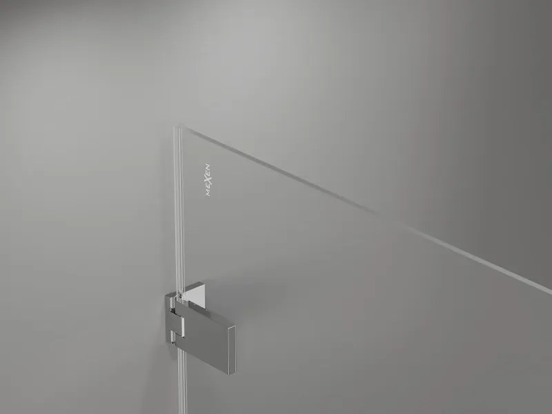 Mexen Lunar-F Duo, skladací sprchový kút 100 x 100 cm, 8mm číre sklo, chrómový profil, 836-100L-100P-01-00
