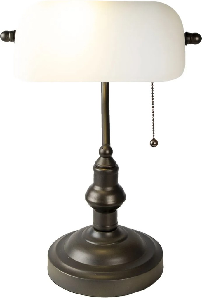Kovová stolná lampa s bielym tienidlom Michel - Ø 27 * 40 cm E27 / max 1 * 60W
