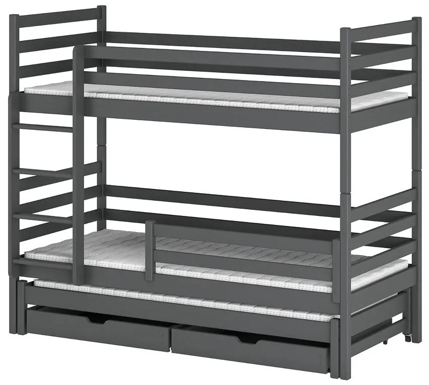 Poschodová posteľ Luk 90x200 graphite