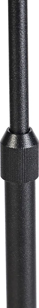 Stojaca lampa čierna nastaviteľná s tienidlom svetlohnedá 50 cm - Parte