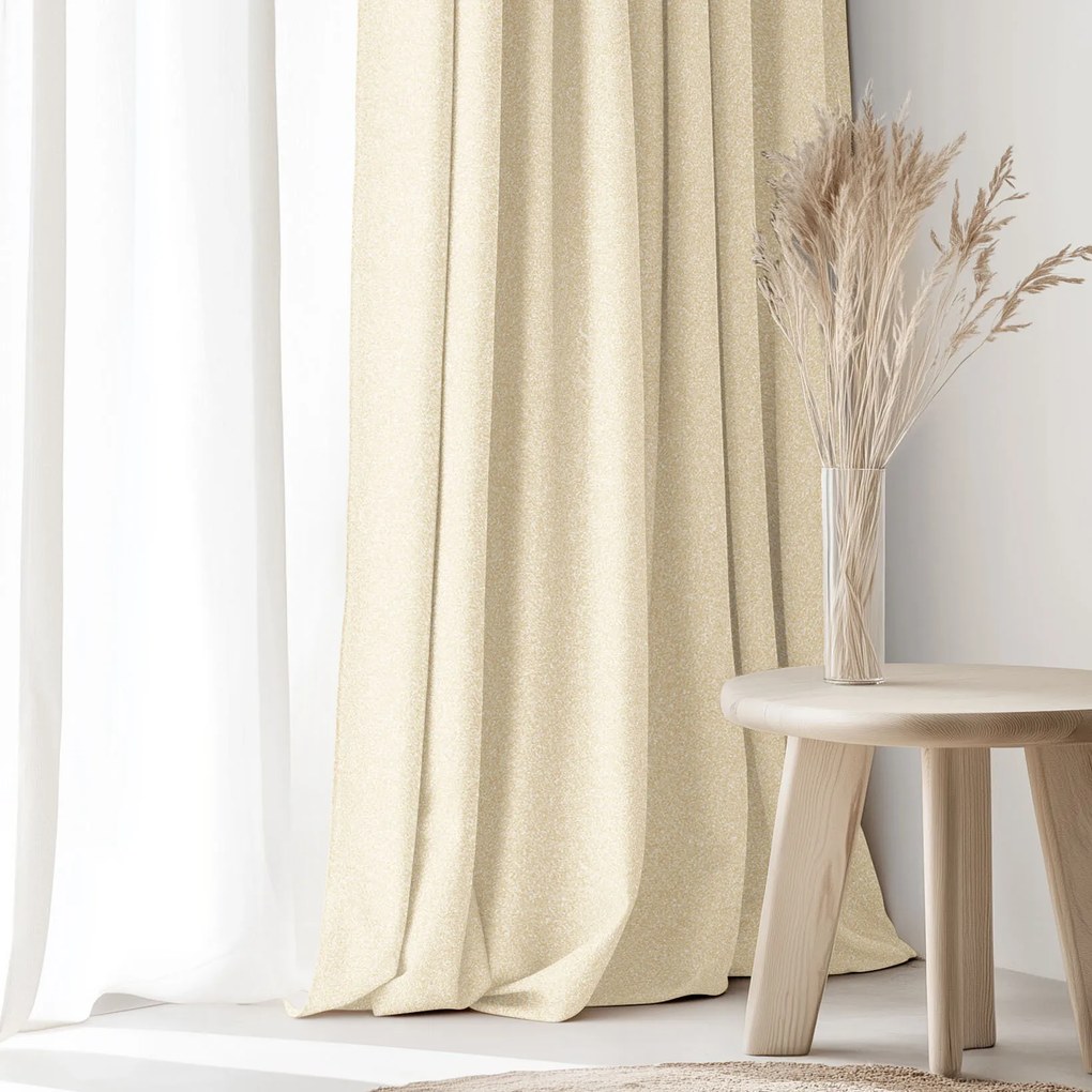 Goldea vianočný dekoračný exkluzívny záves - zlatý s trblietkami 280x135 cm