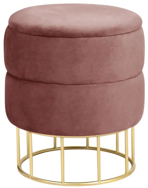 Úložná taburetka ELZA pudrovo ružová