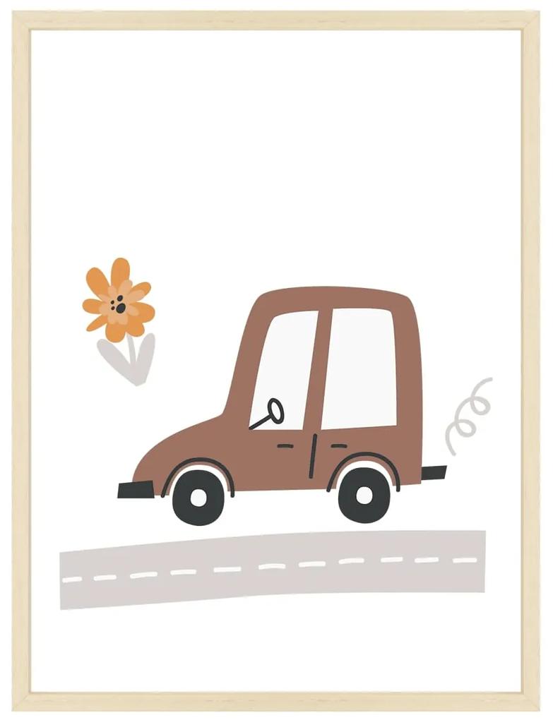 Traffic - auto s kvietkom - obraz do detskej izby Bez rámu  | Dolope