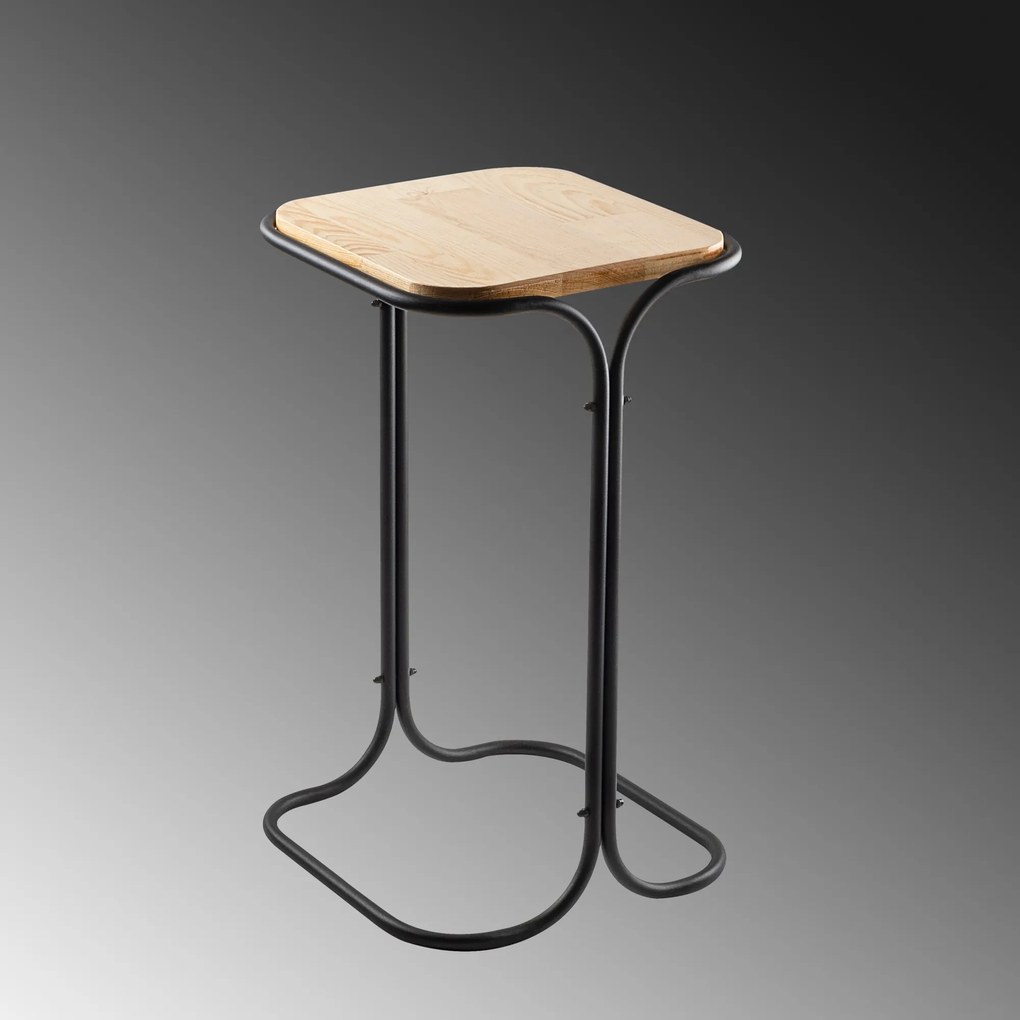 Odkladací stolík Shb-001-A z masívu čierny/dub prírodný