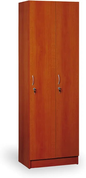 Drevená šatňová skrinka, 2 dvere, 1900x600x420 mm, calvados