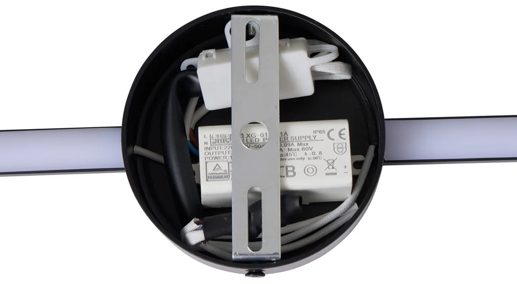 Moderné nástenné svietidlo čierne 60 cm vrátane LED - Clockwise