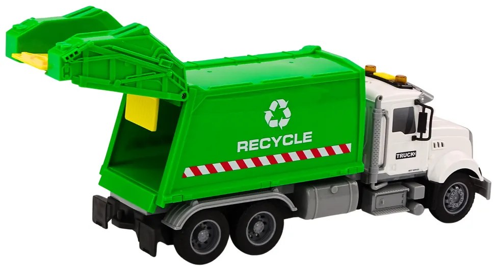 LEAN TOYS Smetiarske auto – bielo-zelená