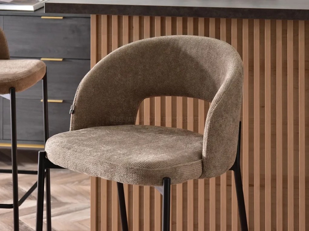 Dizajnová barová stolička CARTER hnedá