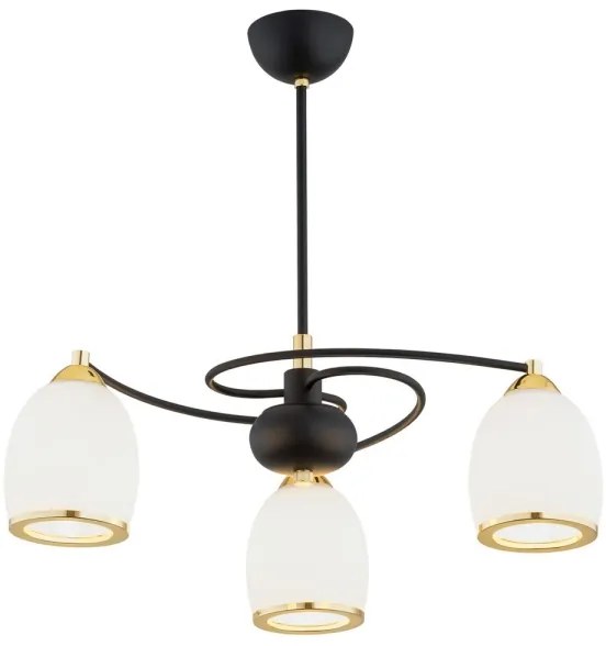 Argon 6144 - Luster na tyči AVILA PLUS 3xE27/15W/230V čierna/zlatá/biela