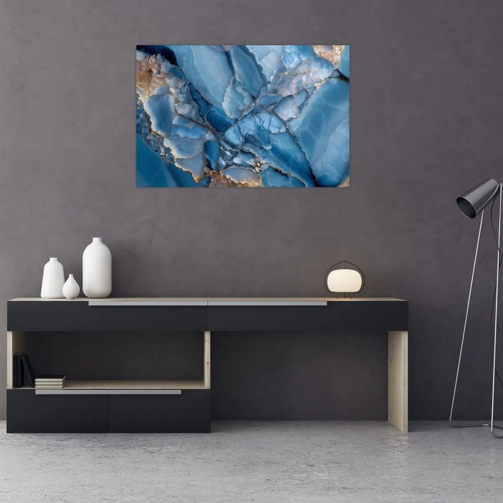 Obraz - Modrý členitý mramor (90x60 cm)