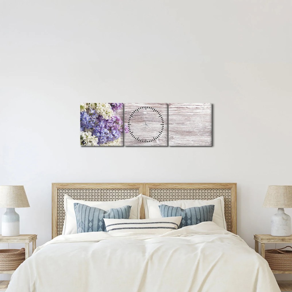 Obraz orgovánu na dreve (s hodinami) (90x30 cm)
