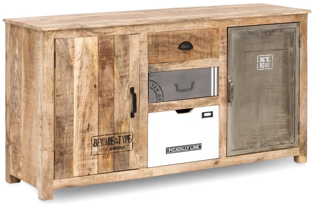 furniture-nabytek.cz - Masivní příborník Pune z mangového dřeva, lakovaný, přírodní barva