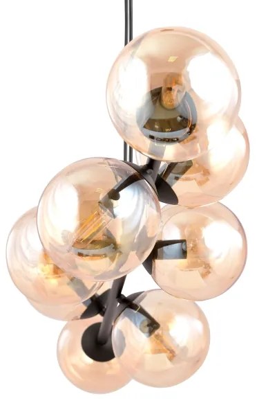 Luster na lanku ROSSI 8xE14/10W/230V čierna/béžová