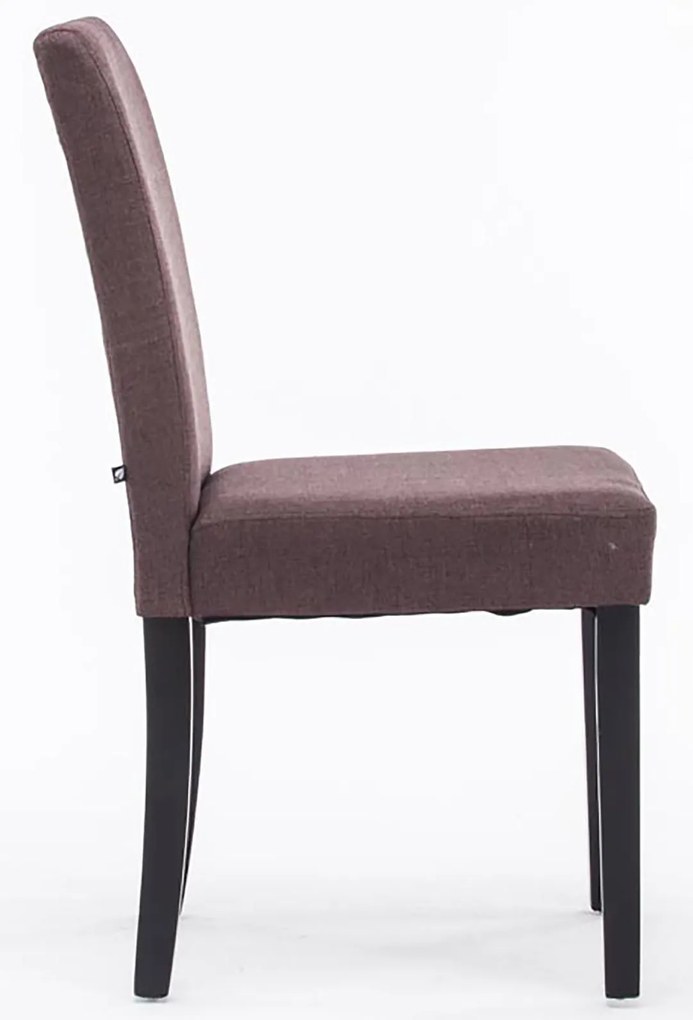 Jedálenská stolička Inn (SET 2 ks) - látka, nohy čierne - Hnedá