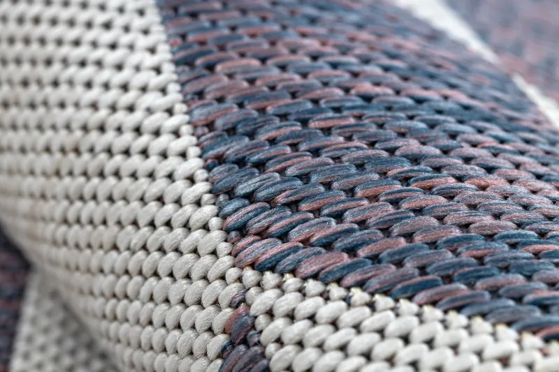 Dywany Łuszczów, Kusový koberec Sion Sisal Triangles 22373 ecru/blue-pink – na von aj na doma, 80x150, viacfarebná, chodba / predsieň