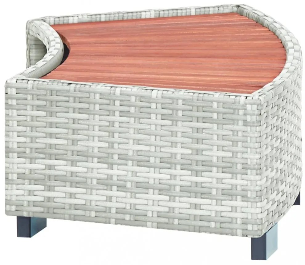 Schodík k vírivke polyratan / eukalyptus Dekorhome