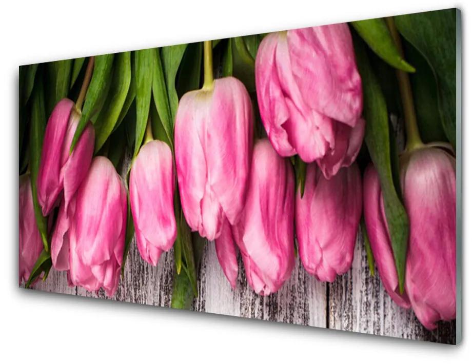 Obraz na akrylátovom skle Tulipány 120x60 cm
