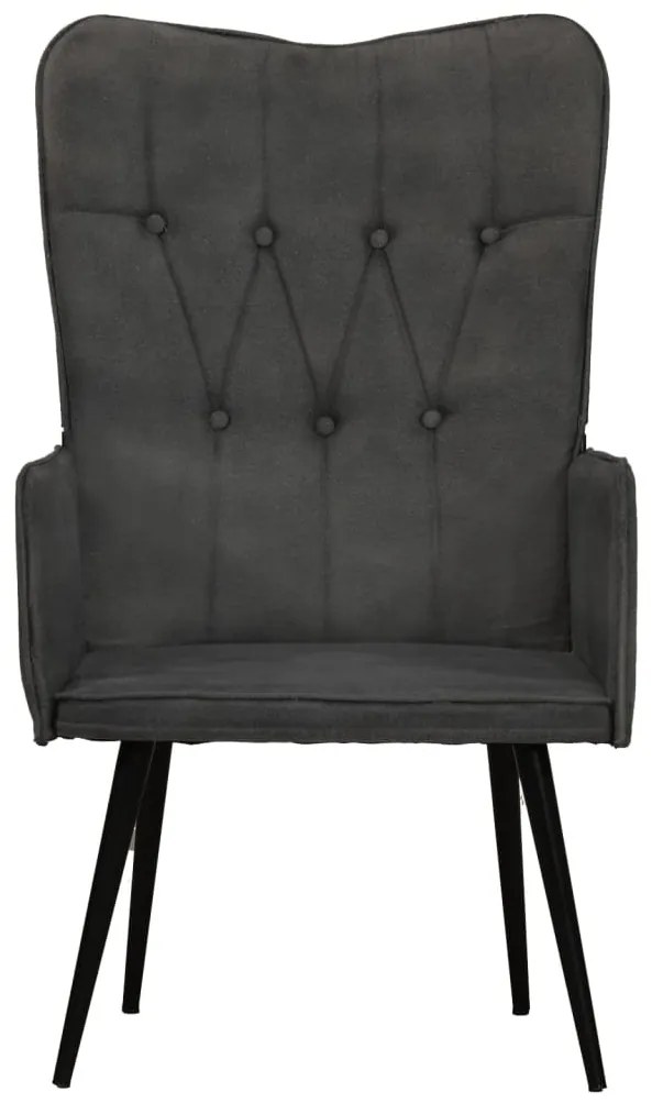 Kreslo wingback čierne plátno