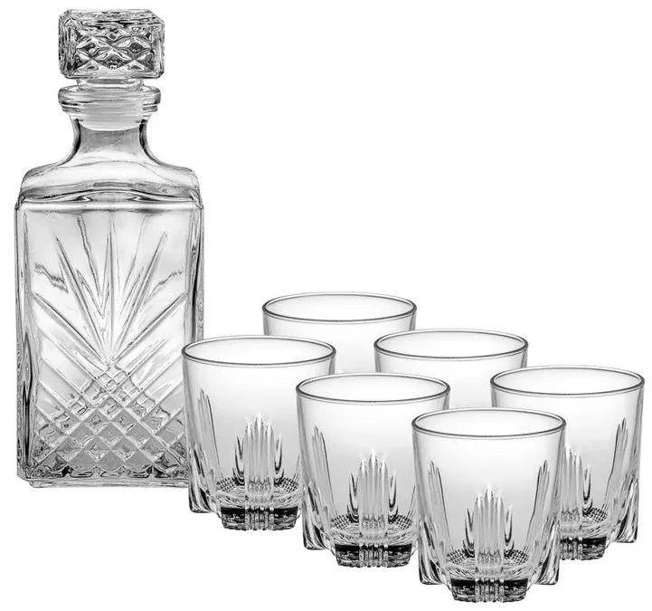Sada karafy a pohárov na Whisky BORM