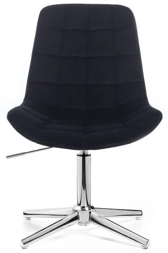 LuxuryForm DESIGN Stolička PARIS VELUR na striebornom kríži - čierna