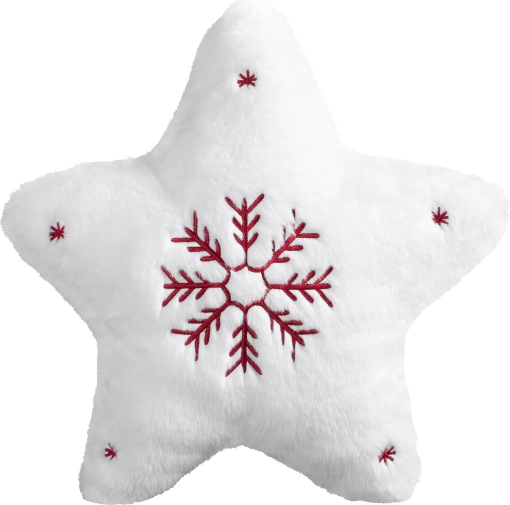 VIANOČNÝ DEKORAČNÝ VANKÚŠ SNOWFLAKE2 36X36 CM BIELA