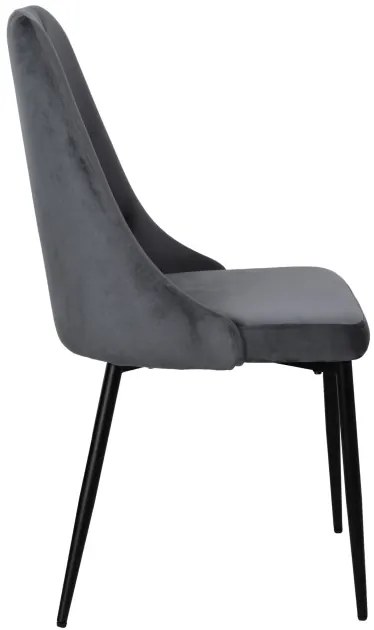 Jedálenská stolička LINCOLN zamatová, grafitová