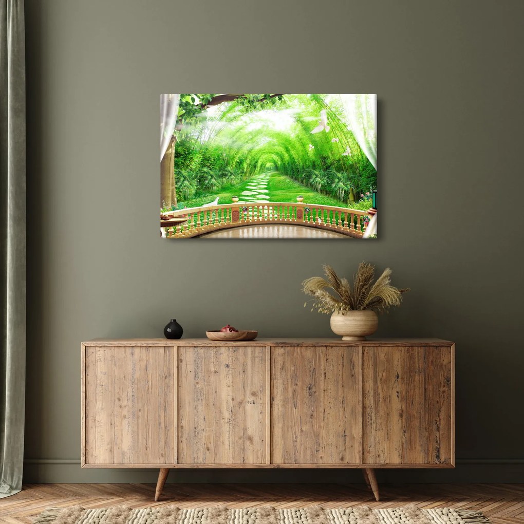 Obraz - Výhľad na tropickú záhradu (90x60 cm)