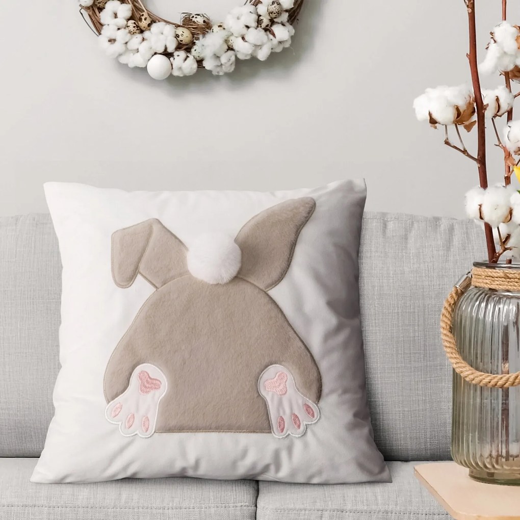 VEĽKONOČNÁ DEKORAČNÁ OBLIEČKA NA VANKÚŠ RUMP 45X45 CM VZOROVANÁ