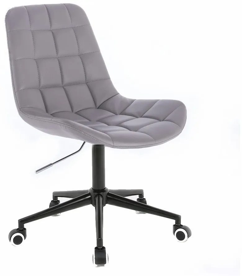 LuxuryForm DESIGN Stolička PARIS na čiernej podstave s kolieskami - šedá