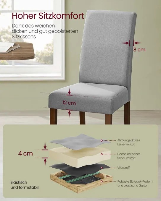 Set dvoch jedálenských stoličiek KDC158G01 (2 ks)