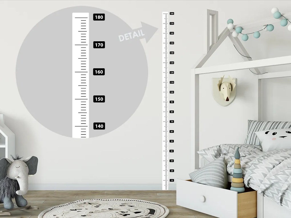 Univerzálny detský meter nálepka na stenu výška 140 cm