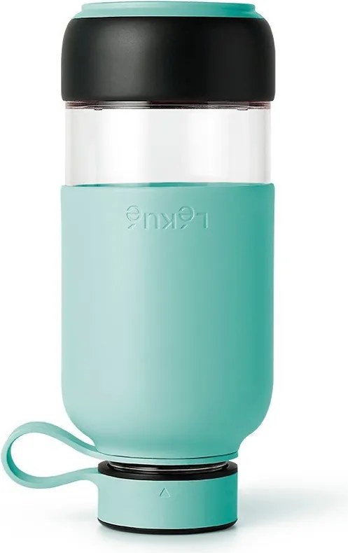 Tyrkysovomodrá cestovná sklenená fľaša 500 ml To Go – Lékué