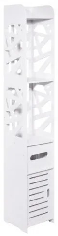 Úzka skrinka do kúpeľne - biela 120 cm
