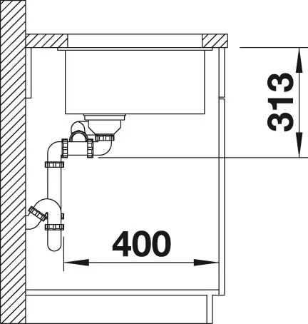 Granitový drez Blanco SUBLINE 340/160 U aluminium drez vpravo