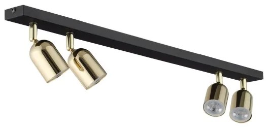 Bodové svietidlo TOP 4xGU10/10W/230V čierna/zlatá