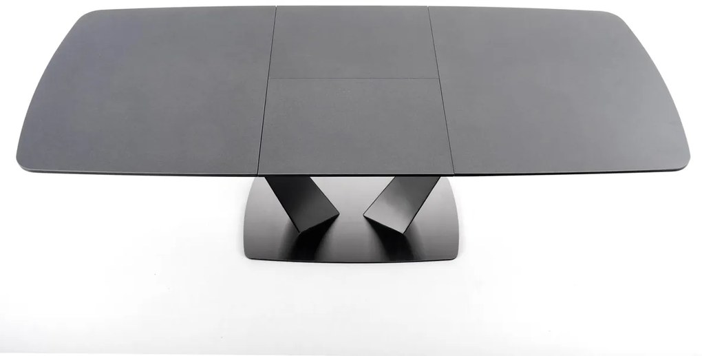 Rozkladací jedálenský stôl Fangor - tmavosivá / čierna