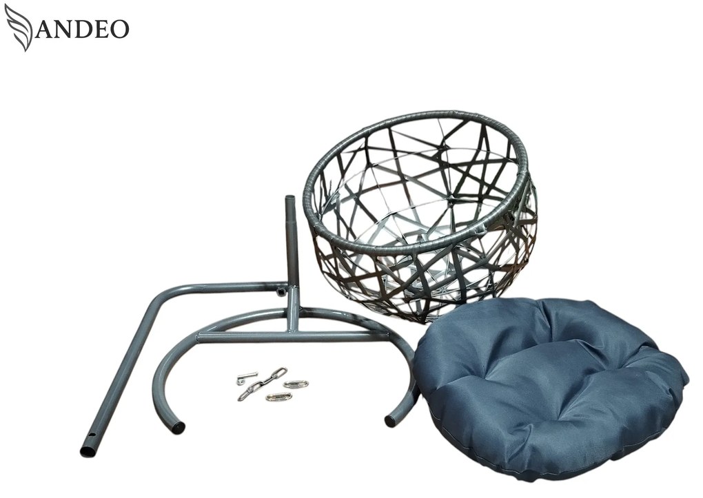 Závesné hojdacie kreslo pre mačky MOON - sivé