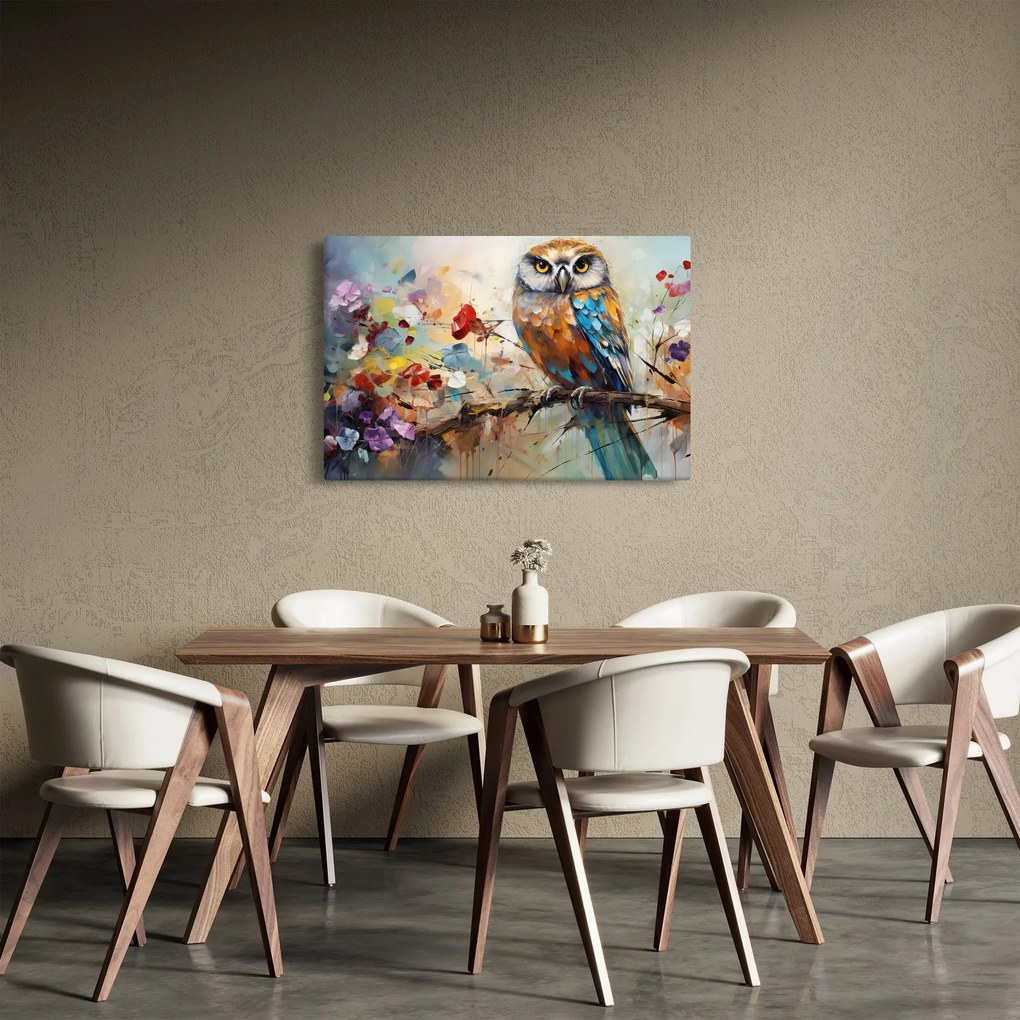 Obraz - Maľovaná sova (90x60 cm)