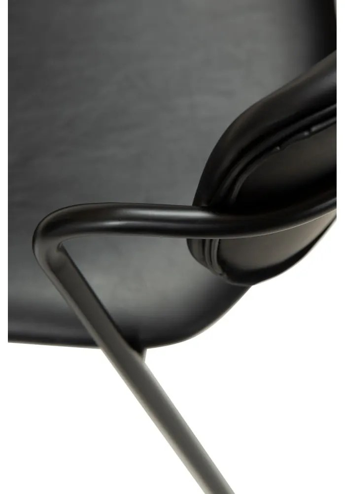 Čierna barová stolička z imitácie kože DAN-FORM Denmark Zed, výška 107 cm