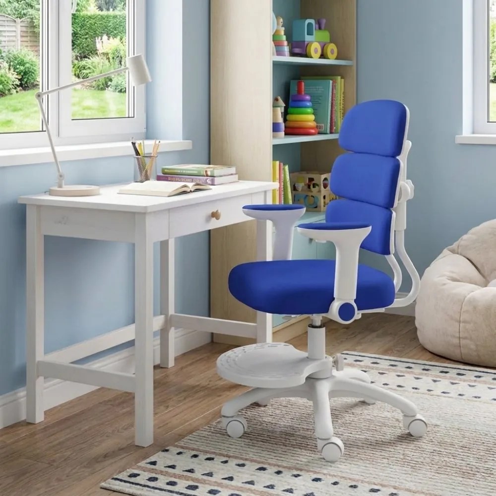 Detská rastúca stolička Neoseat KIDDY THREE — látka, prateľný poťah, tmavo modrá