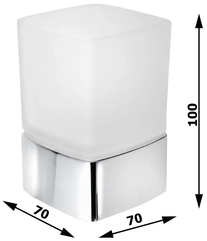 GEDY 549813 Lounge pohár na postavenie, mliečne sklo/chróm