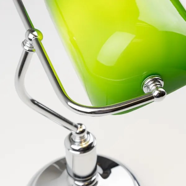 Brilagi - Stolná lampa BANK OFFICE 1xE27/60W/230V lesklý chróm/zelená