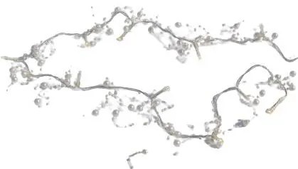 DECOLED Svetelná reťaz LED na batérie, biele perly, ľadovo biela, 10 diód, 1,3 m