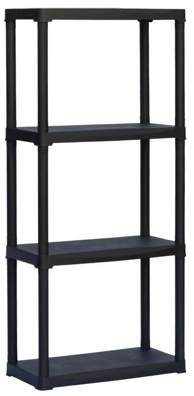 Plastový regál TEMPO, 1330 x 600 x 300 mm, 4 police